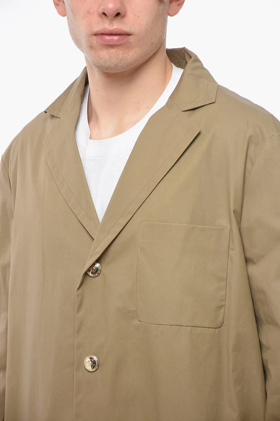 4SDesigns Waxed Cotton Trench with Wide Lapel