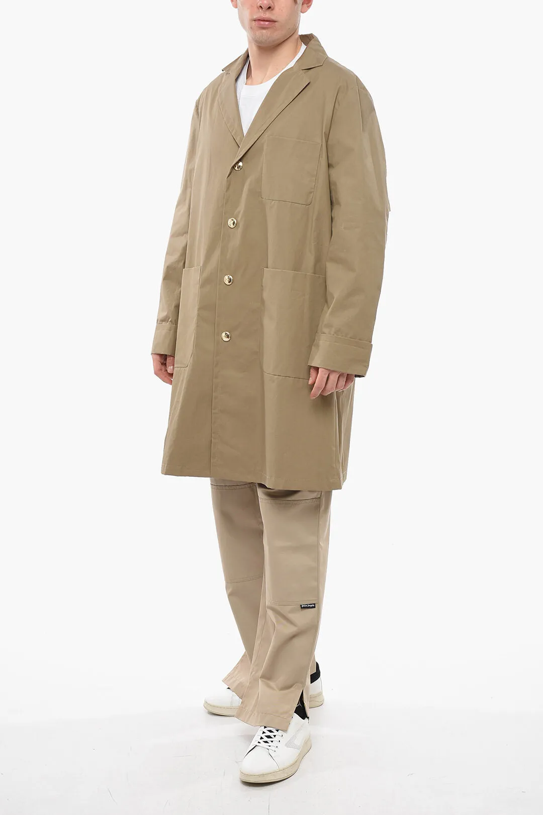 4SDesigns Waxed Cotton Trench with Wide Lapel