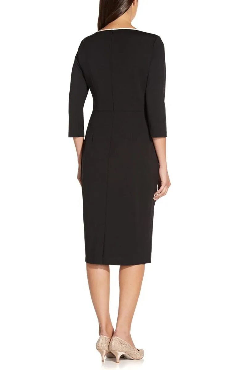 Adrianna Papell Knit Crepe Tie Sheath Dress