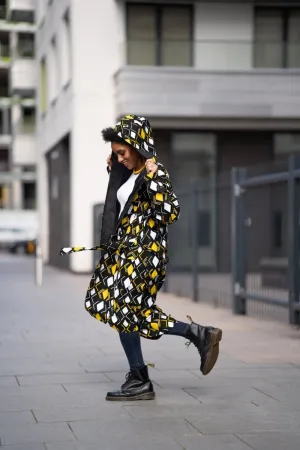 African Summer Parka In Black & Yellow