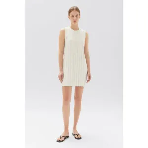 Alana Knit Rib Mini Dress | Antique White