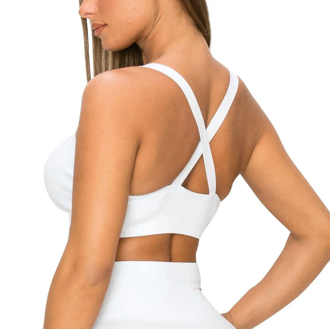 ALWAYS Women's Seamless Tank Top – Active Crisscross Back Crop Top