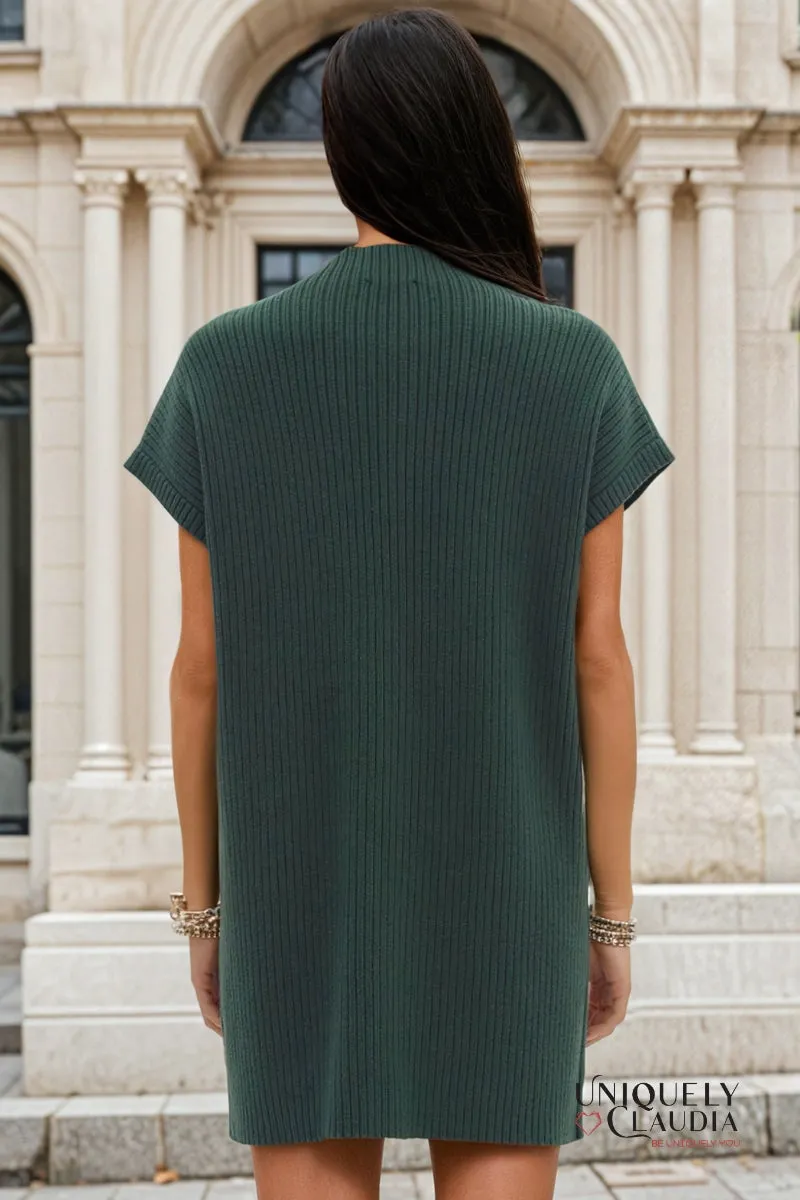 Andrea Ribbed Knit Sweater Dress