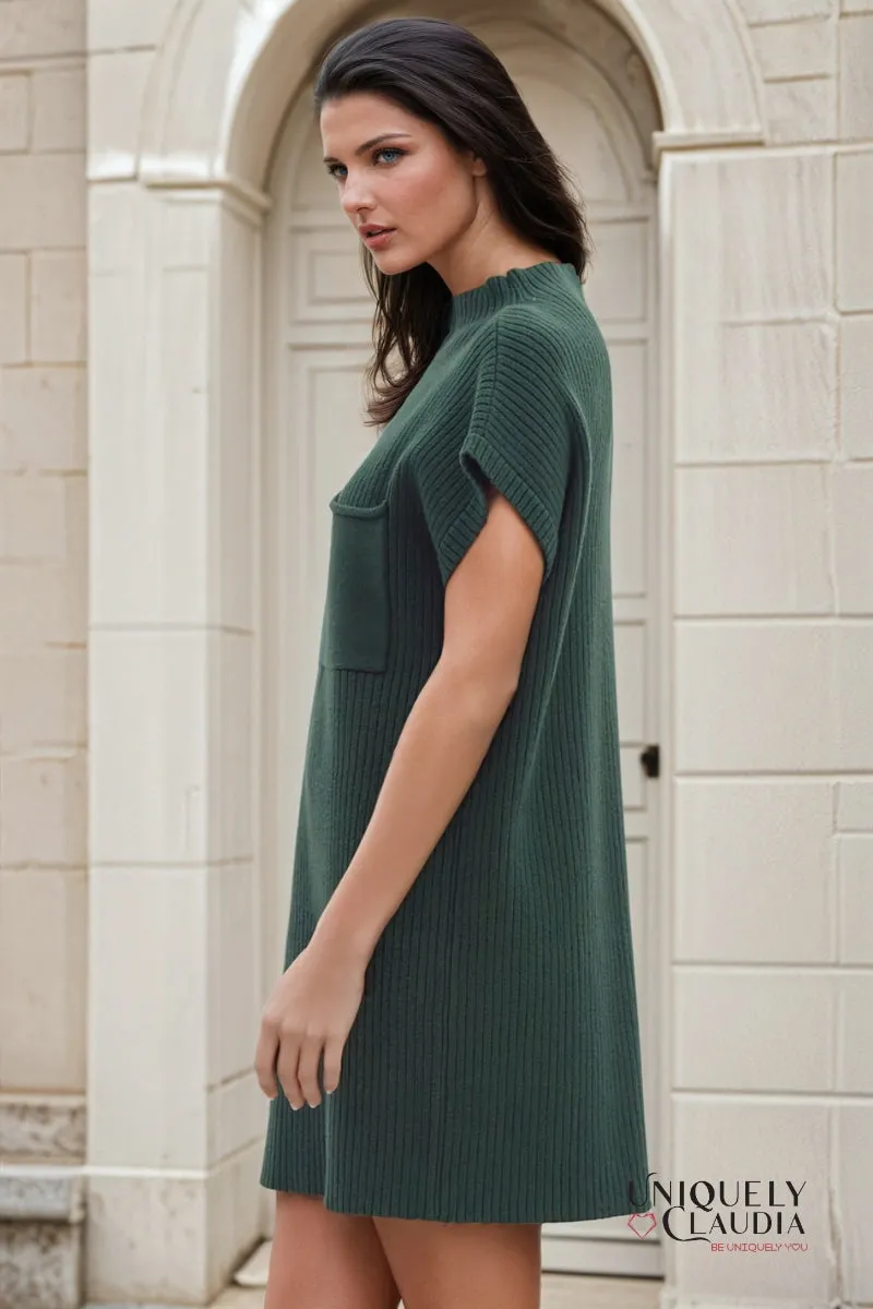 Andrea Ribbed Knit Sweater Dress