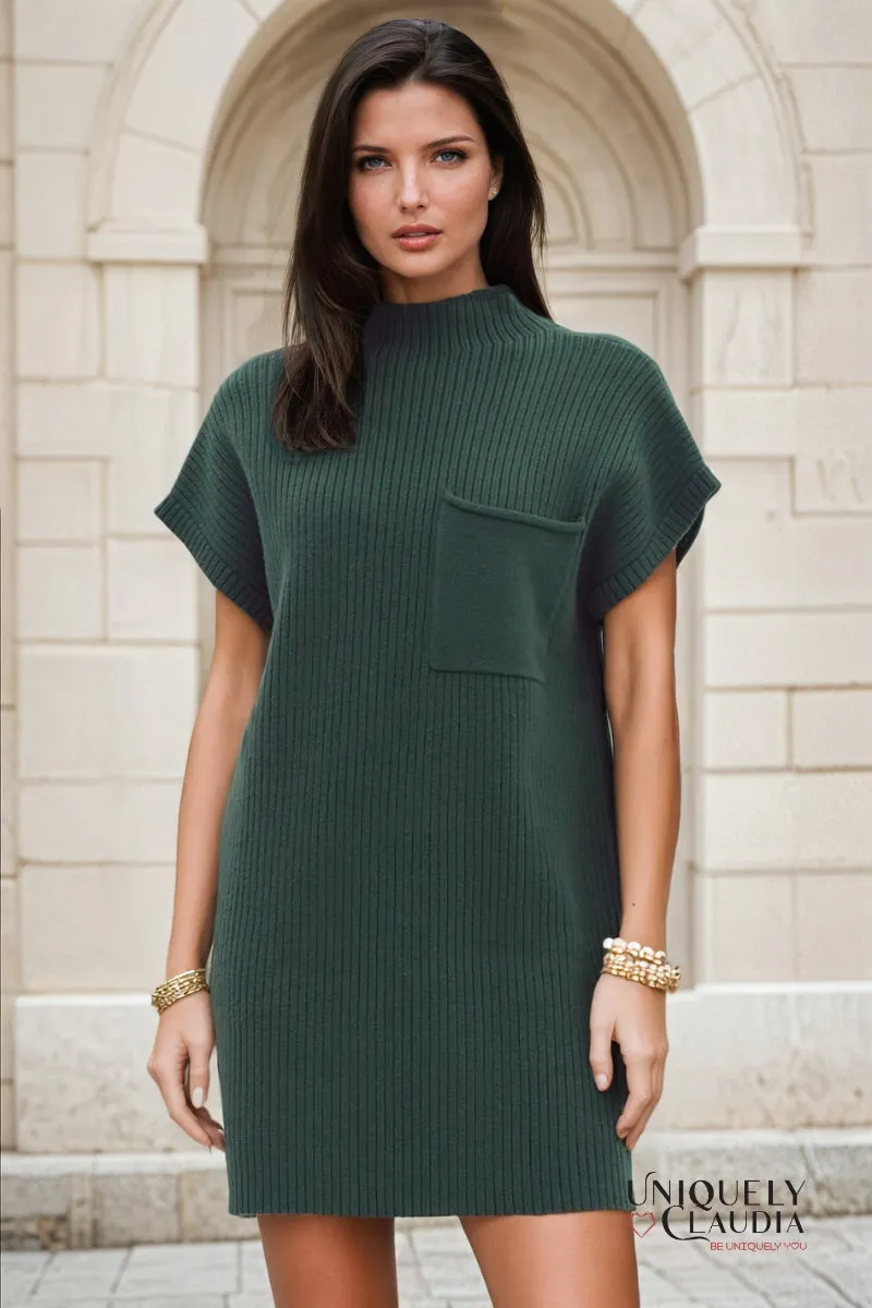 Andrea Ribbed Knit Sweater Dress