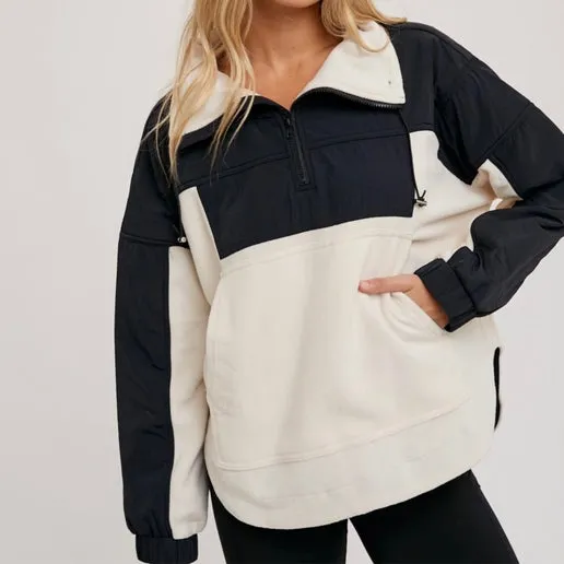 Annie Quarter Zip Pullover With Pockets