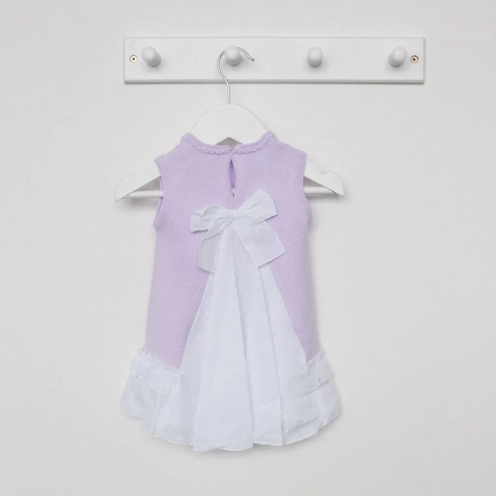 Artesania Granlei Lilac Fine Knit Dress with Bow