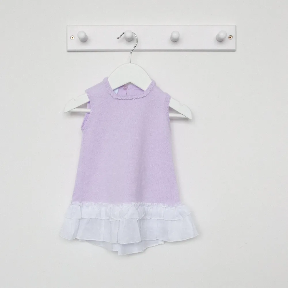 Artesania Granlei Lilac Fine Knit Dress with Bow