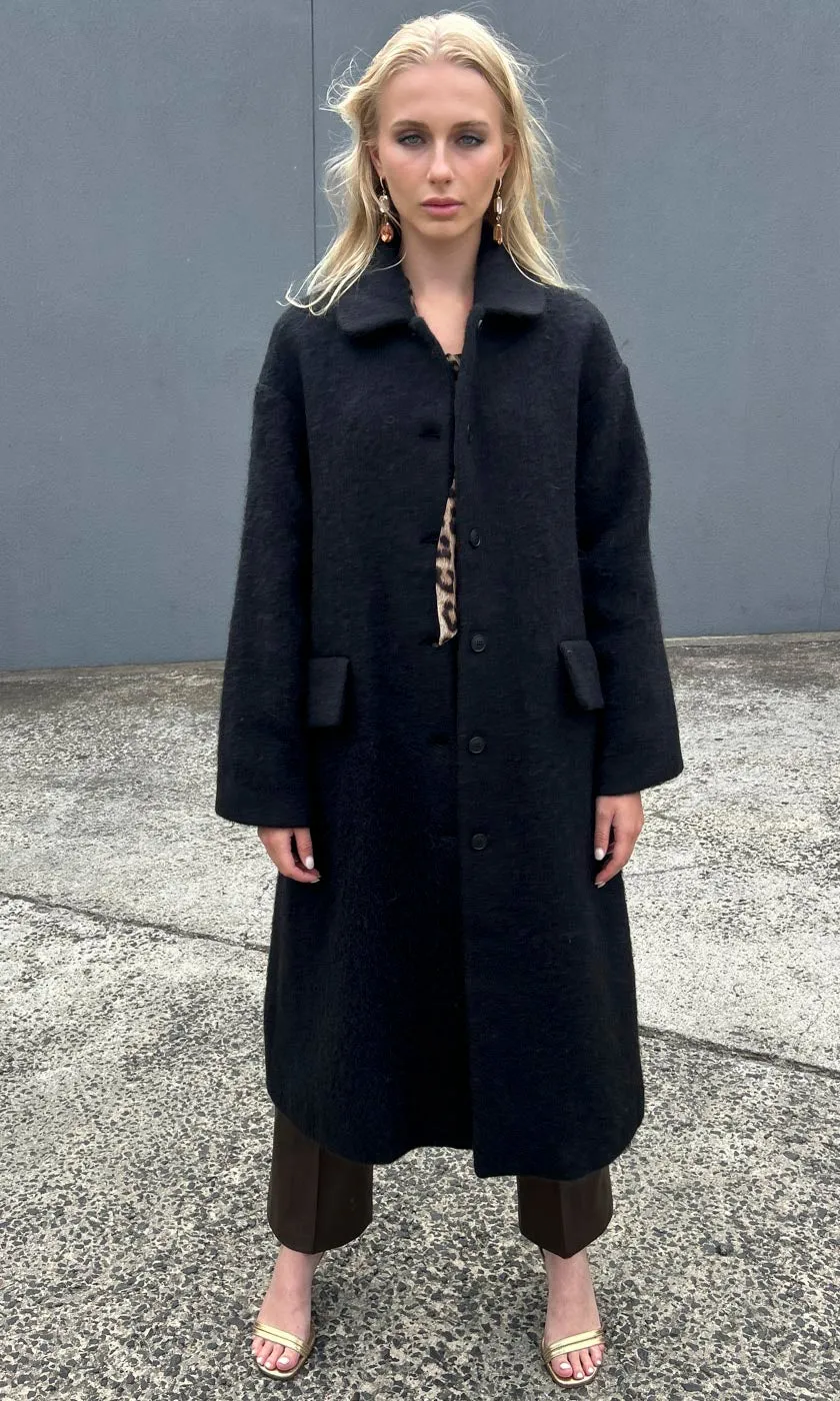 Beatrice B Alpaca/Wool Coat - Black