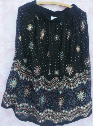 Beauty carving Mini/kids Sequin skirt-Hippie skirt Gypsy skirt Sequin skirt Beach skirt Handmade skirt Boho Skirt Bohemian skirt-upto medium