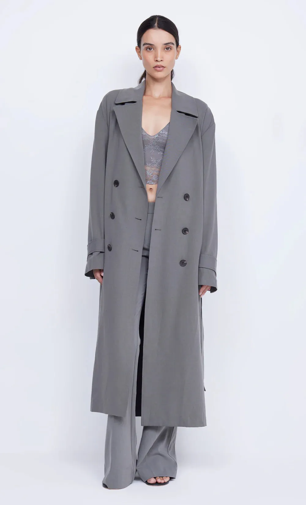 Bec and Bridge Yvonne Trench Coat - Elephant Grey