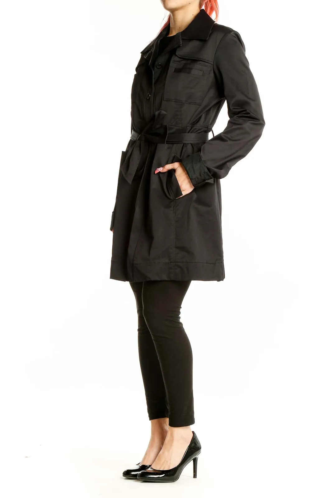 Black Belted Trench Coat