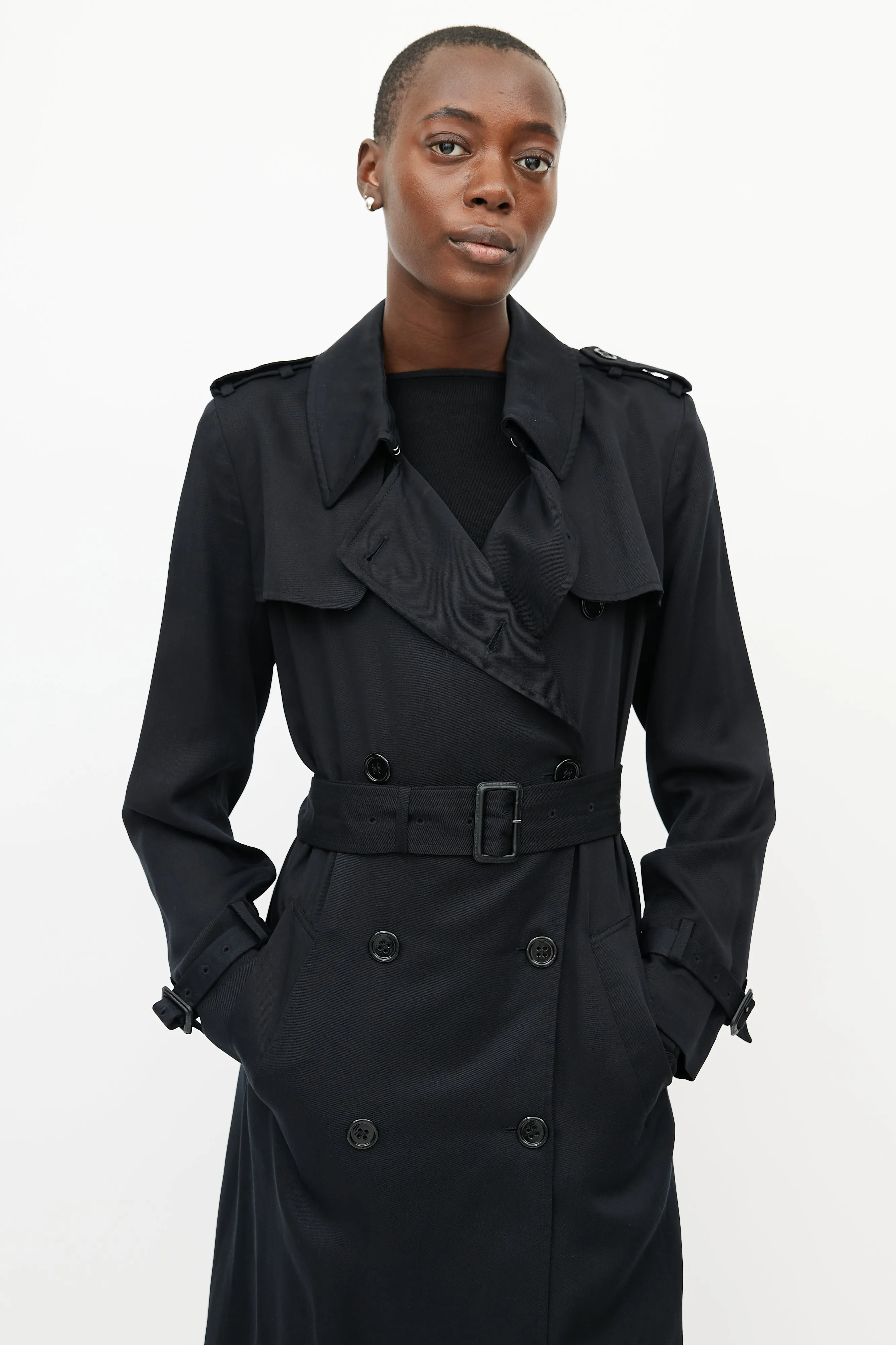 Black Belted Trench Coat