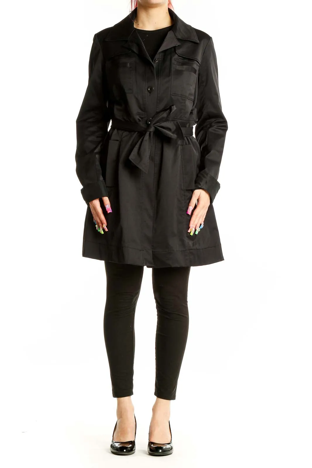 Black Belted Trench Coat