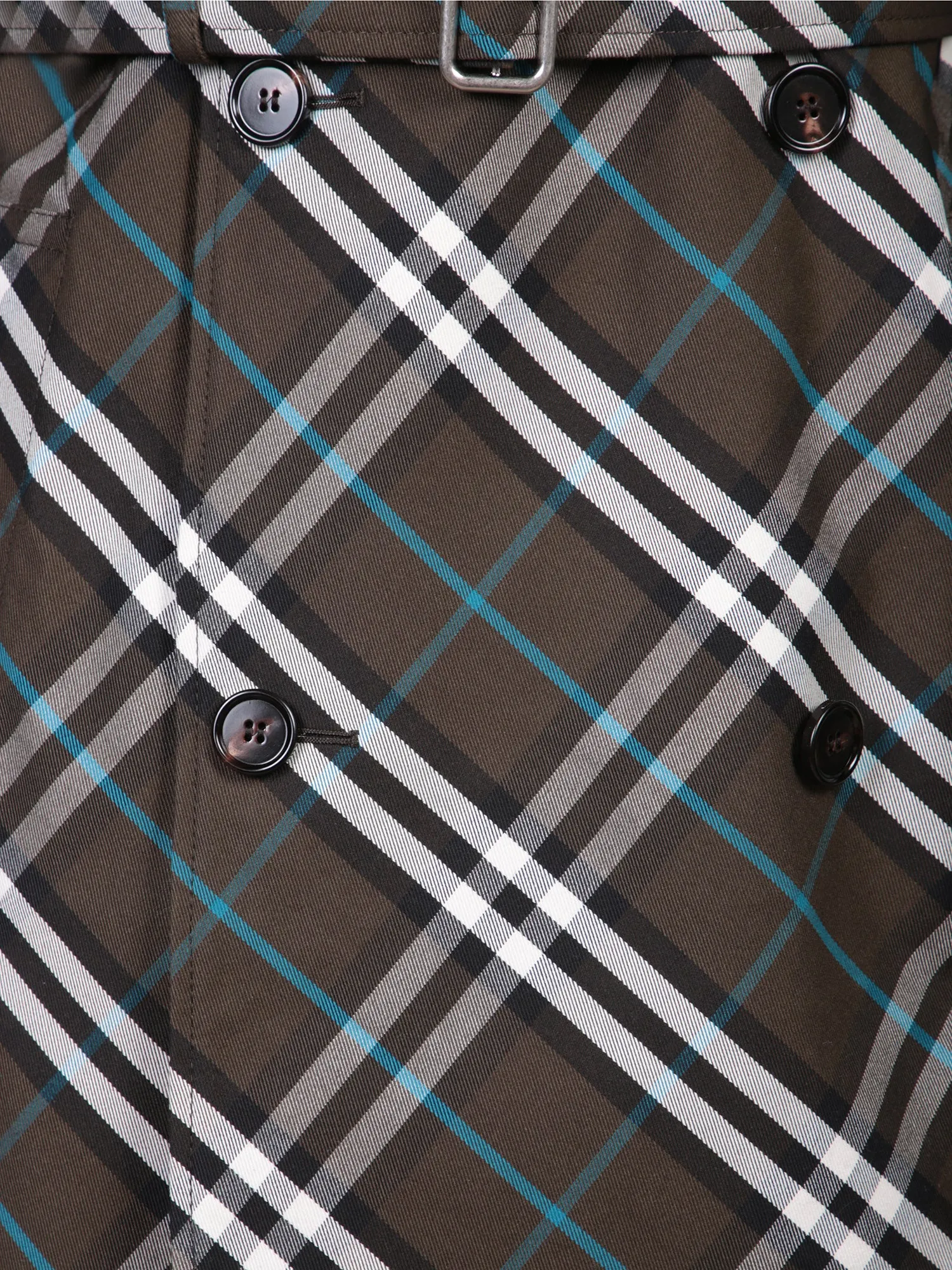 Black Cotton Check Trench