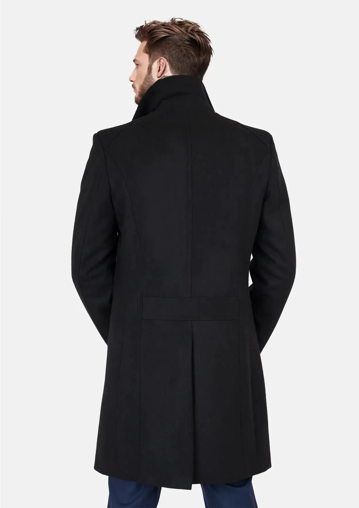 Black Wool Signature Peacoat