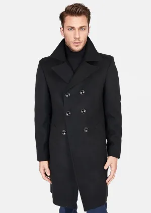 Black Wool Signature Peacoat