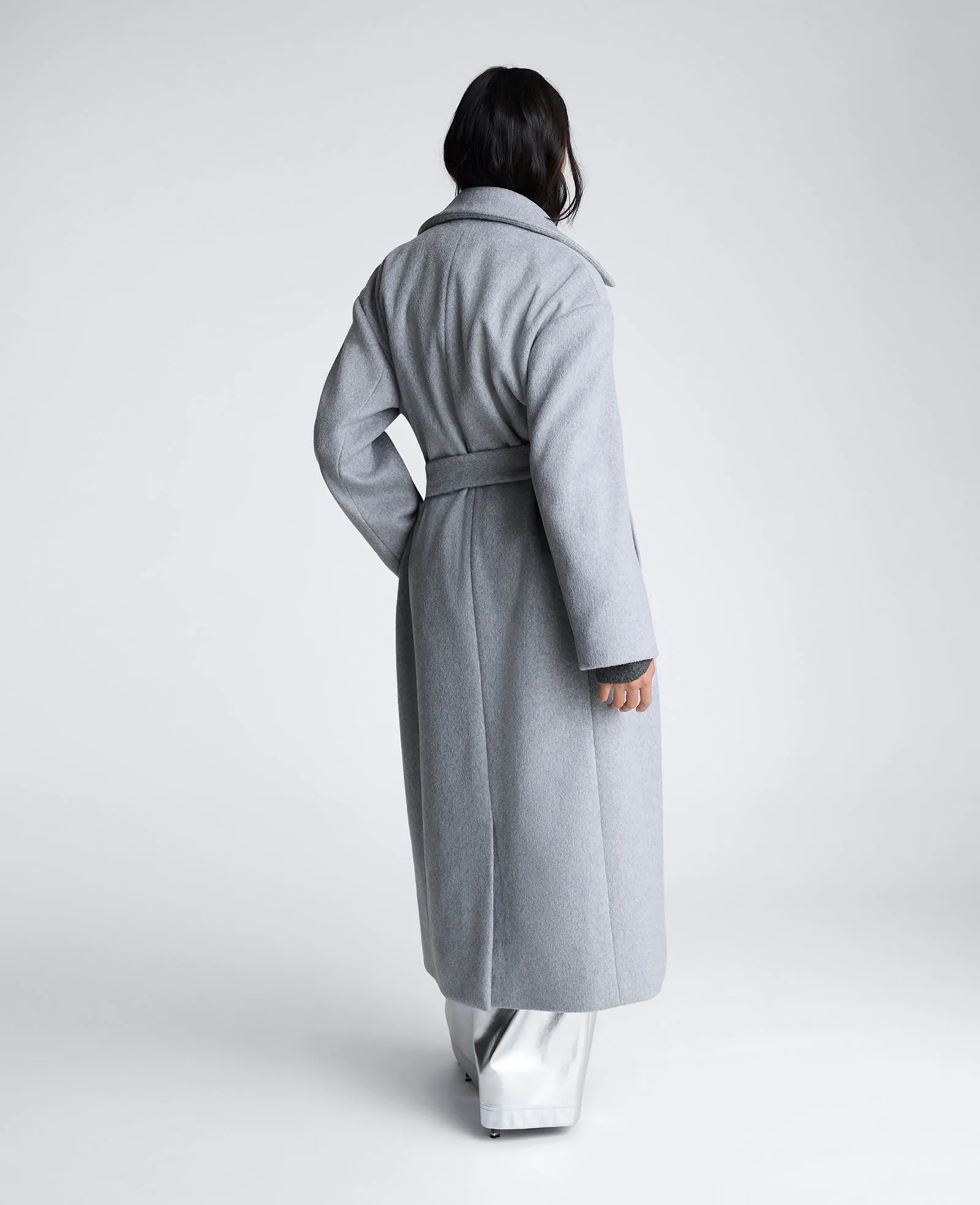 Brushed Felt Trench Coat