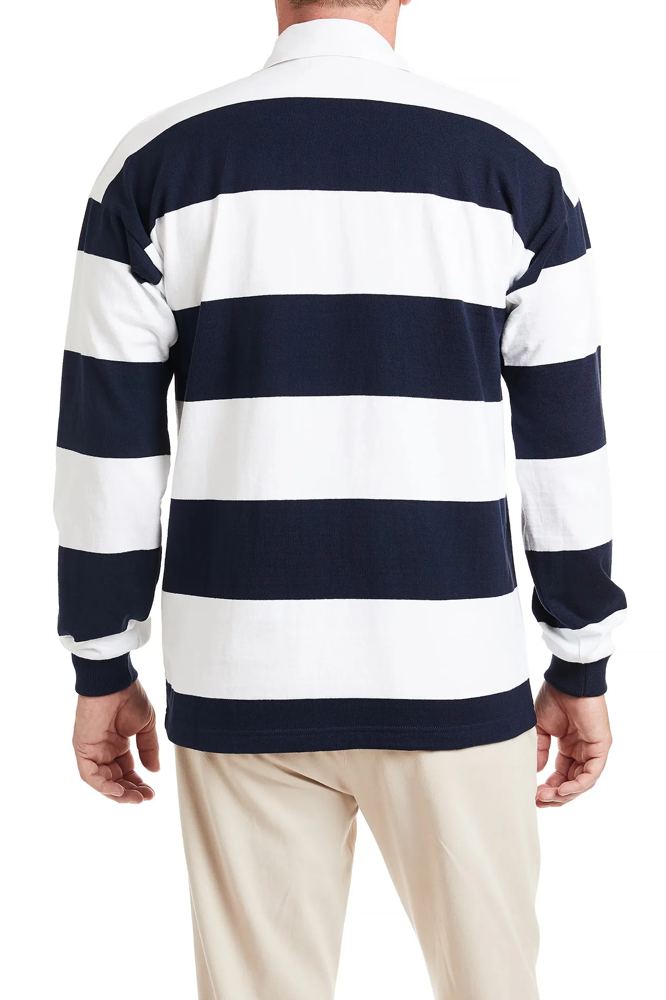 Castaway Rugby Shirt Navy & White Stripe