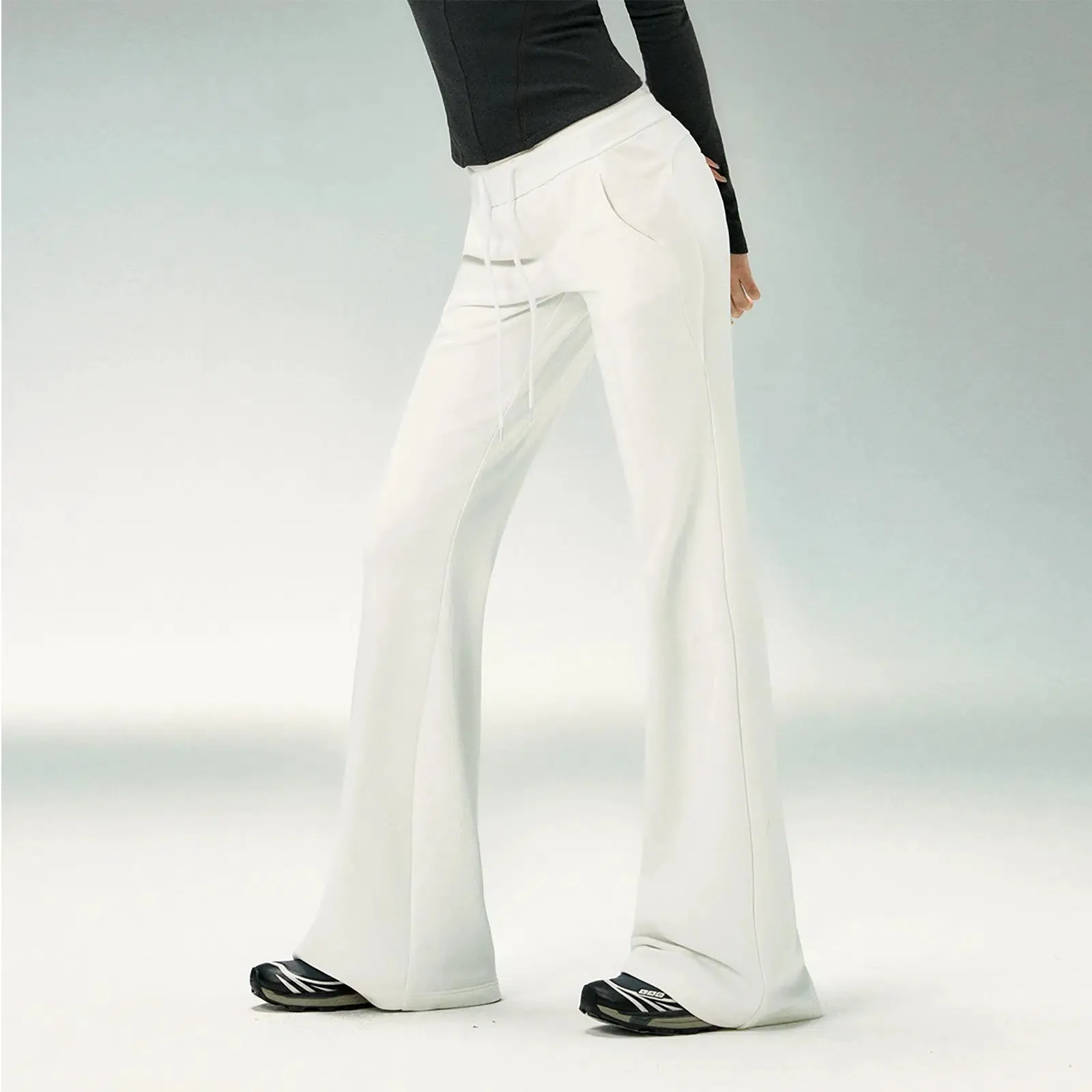 Casual Drawstring Waist Flared Pants