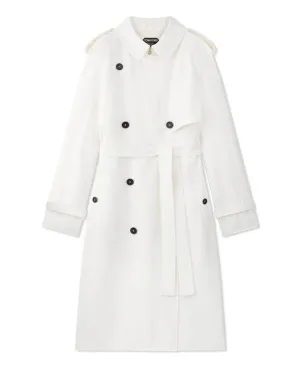 Chalk Fluid Twill Trench Coat