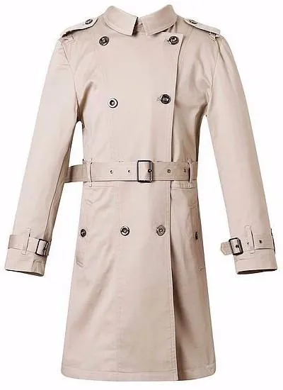 Check-Lined Trench Coat - Apricot or Red