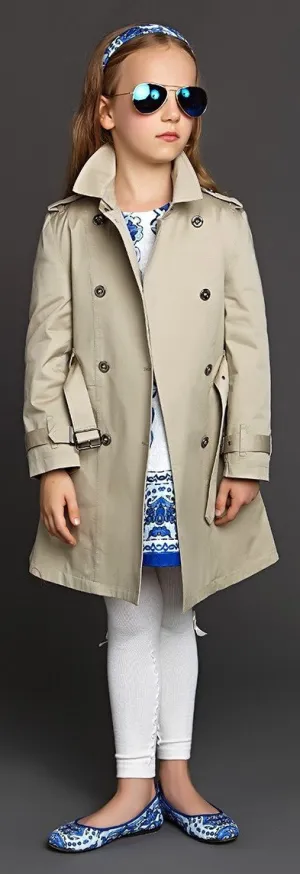 Check-Lined Trench Coat - Apricot or Red