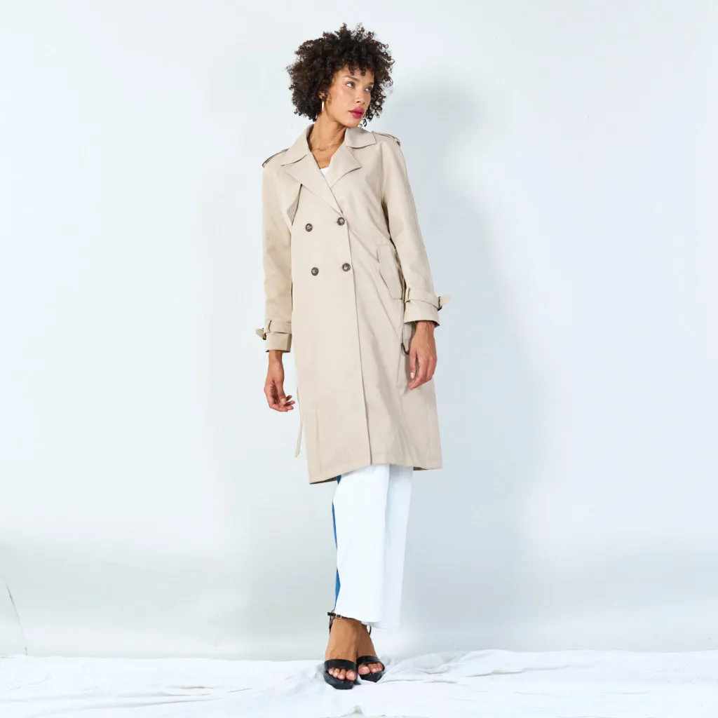 Classic belted trench coat wholesale