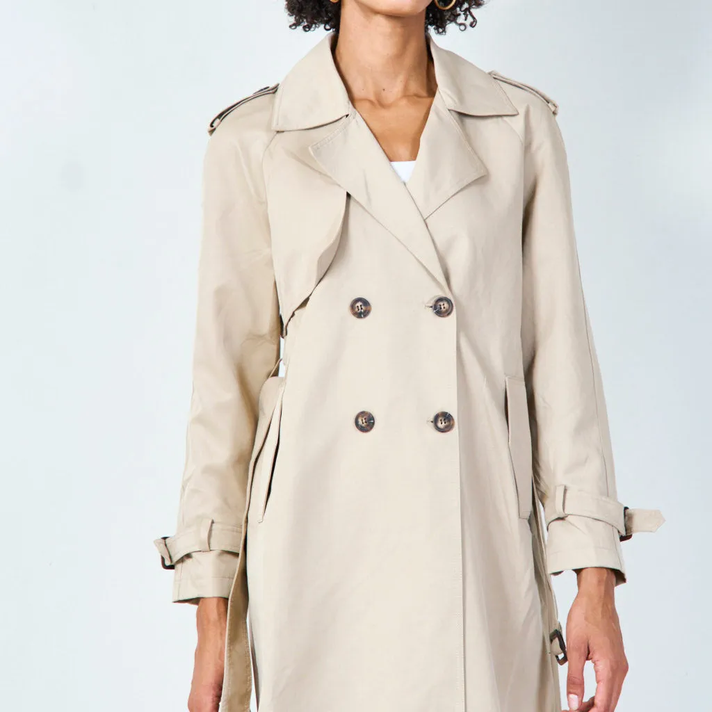 Classic belted trench coat wholesale