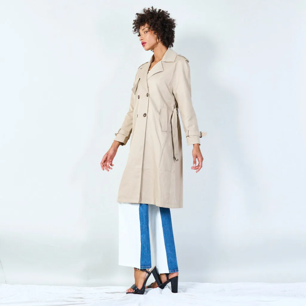 Classic belted trench coat wholesale