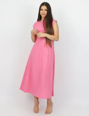 Cotton Tie Back Midi Dress