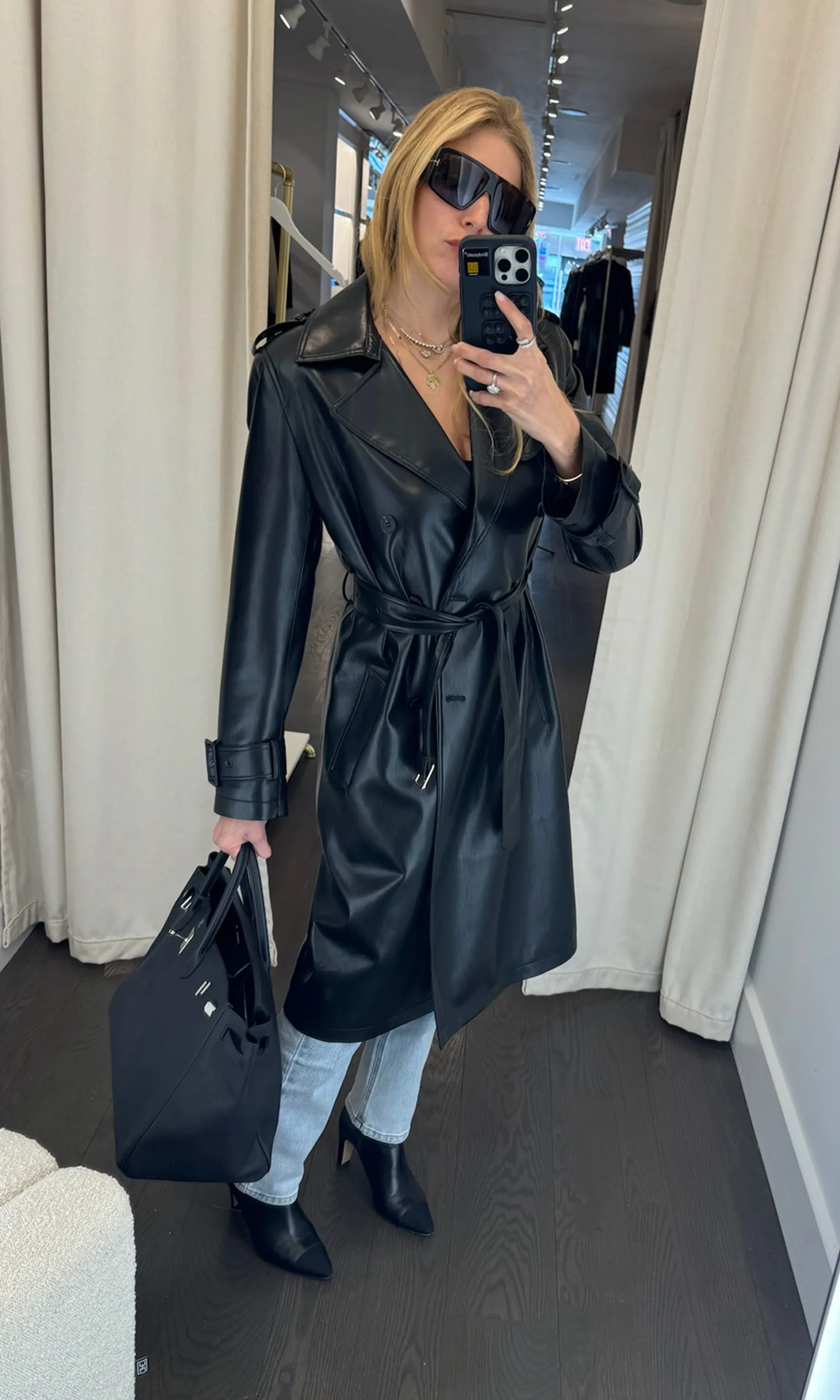 Danielle Vegan Leather Trench Coat