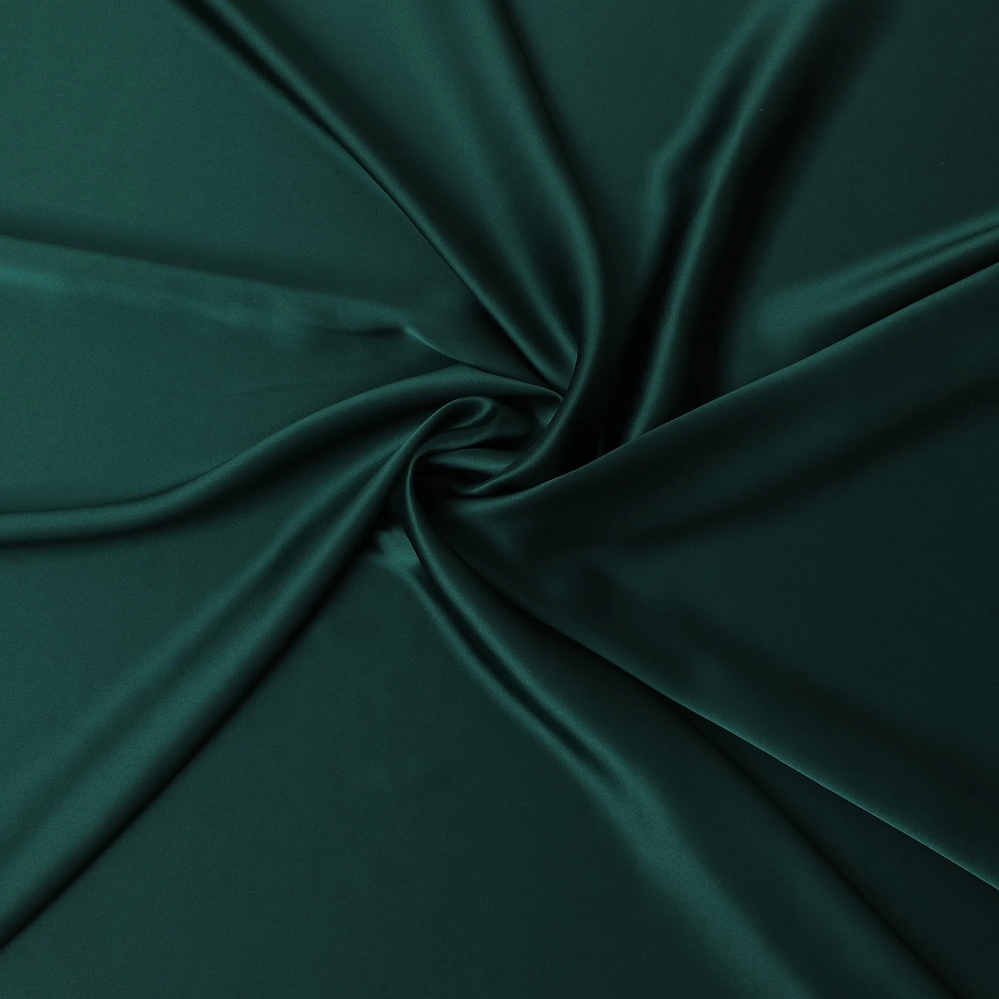 Deep Forest Green Pure Silk Satin Fabric, 110 cm Width-20053