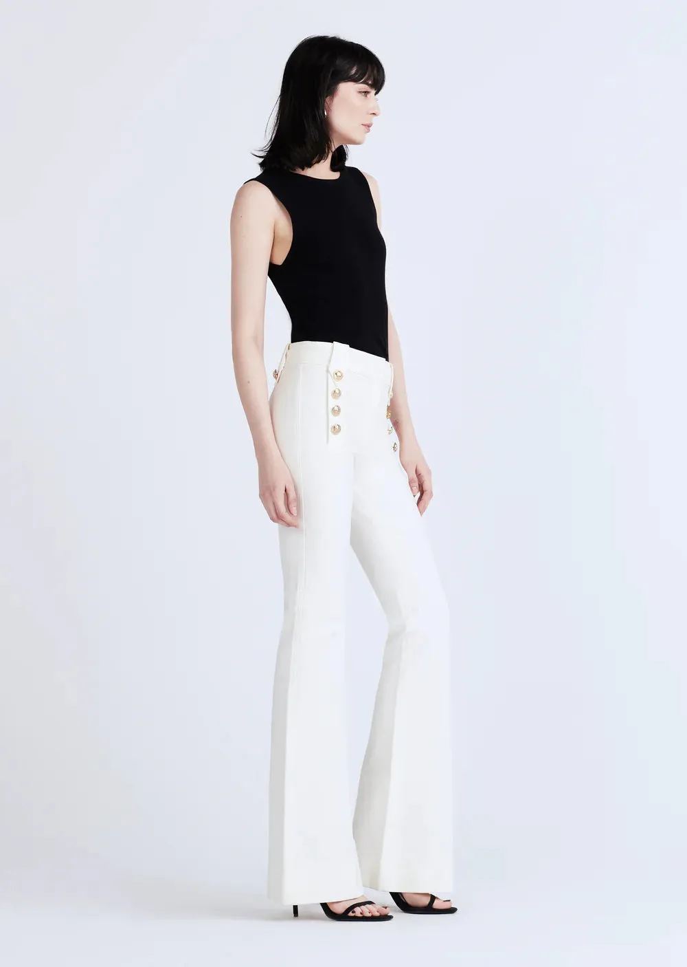 Derek Lam Robertson full length pant soft white