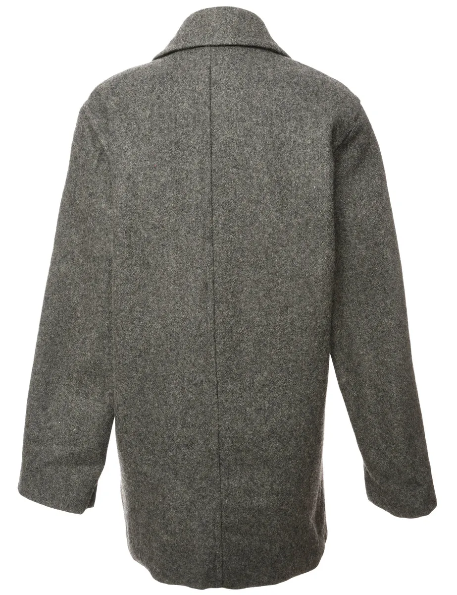 Double Breasted Dark Grey Peacoat - L