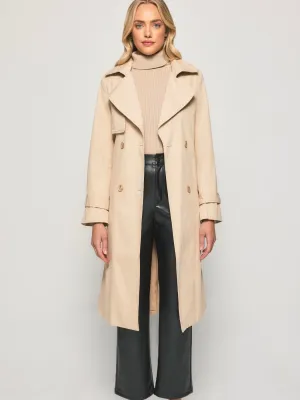 Double Breasted Trench Coat - Camel