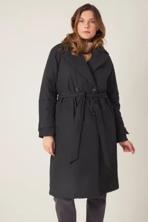 Doudoune longue style trench