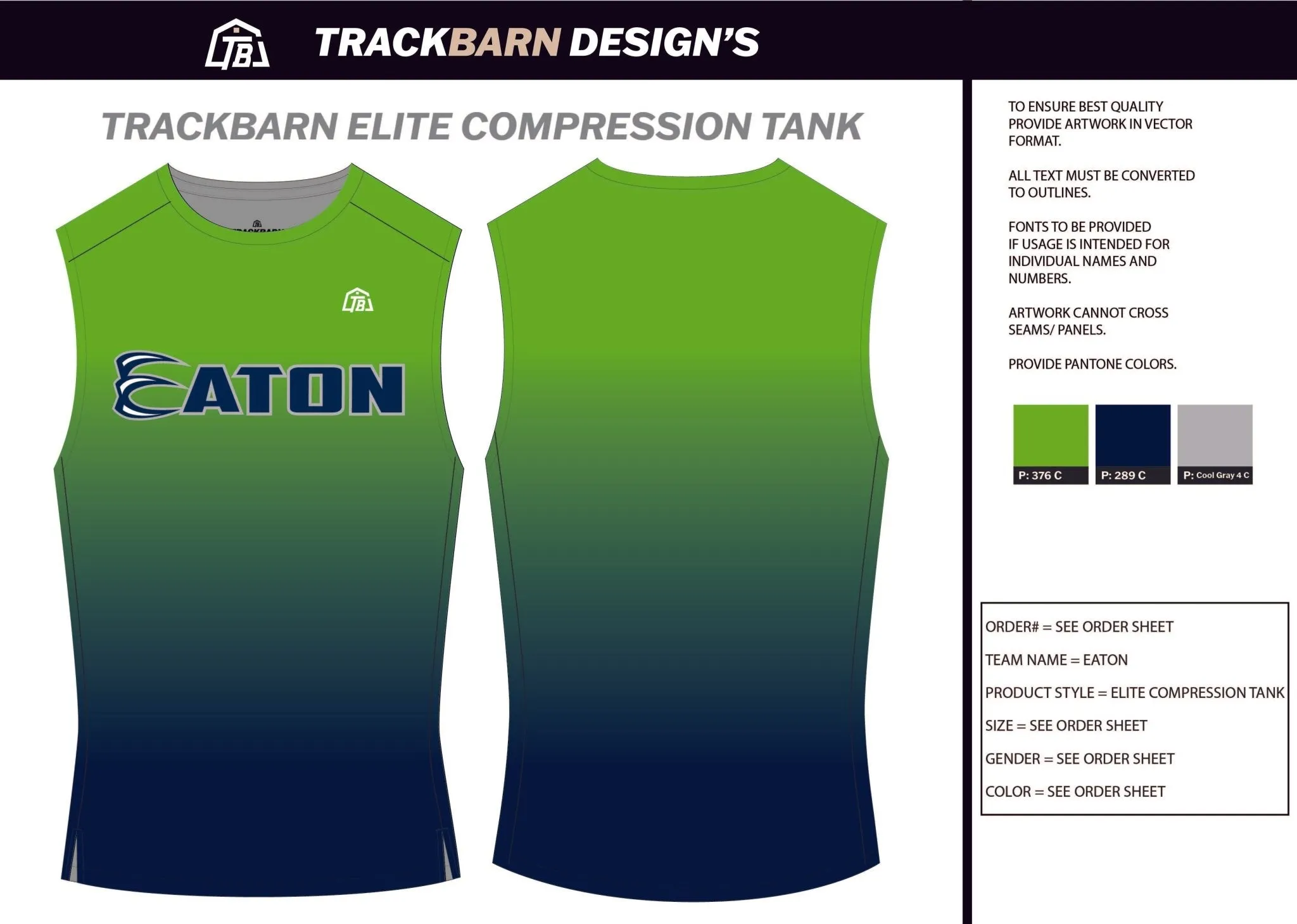 Eaton-- Mens Track Compression Tank