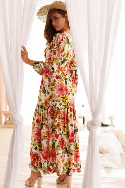 Endless Blu Rose Floral Maxi Dress