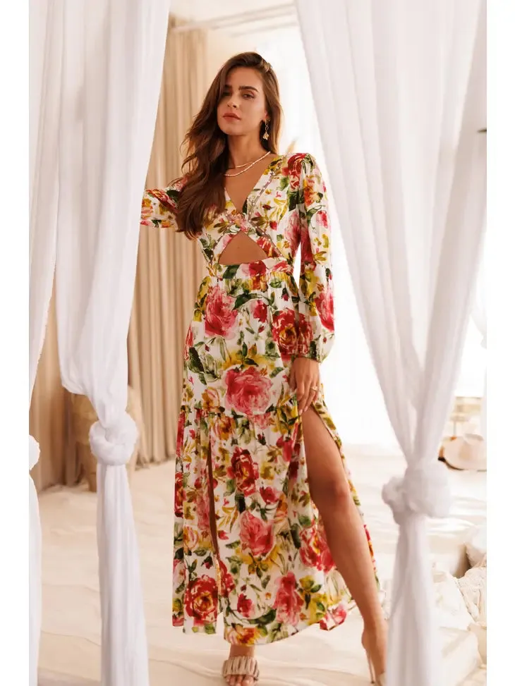 Endless Blu Rose Floral Maxi Dress