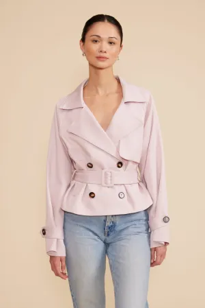 Estelle Cropped Trench - Light Pink