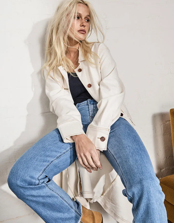 Eva Denim Trench Coat Ivory