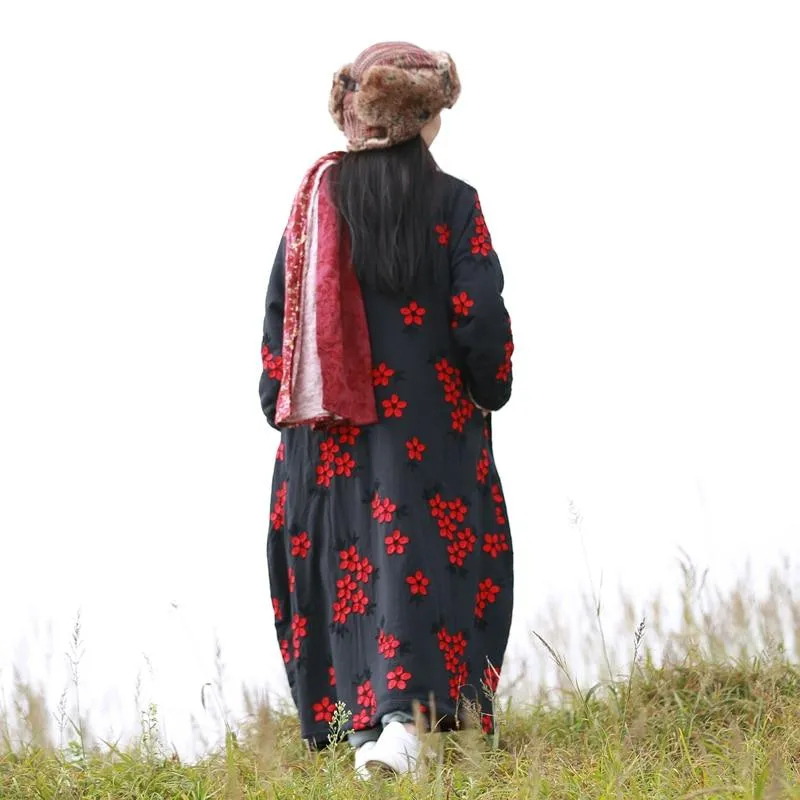 Floral Embroidered Trench Coat