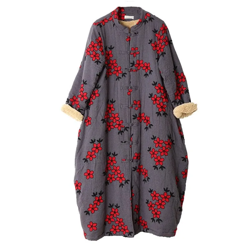 Floral Embroidered Trench Coat