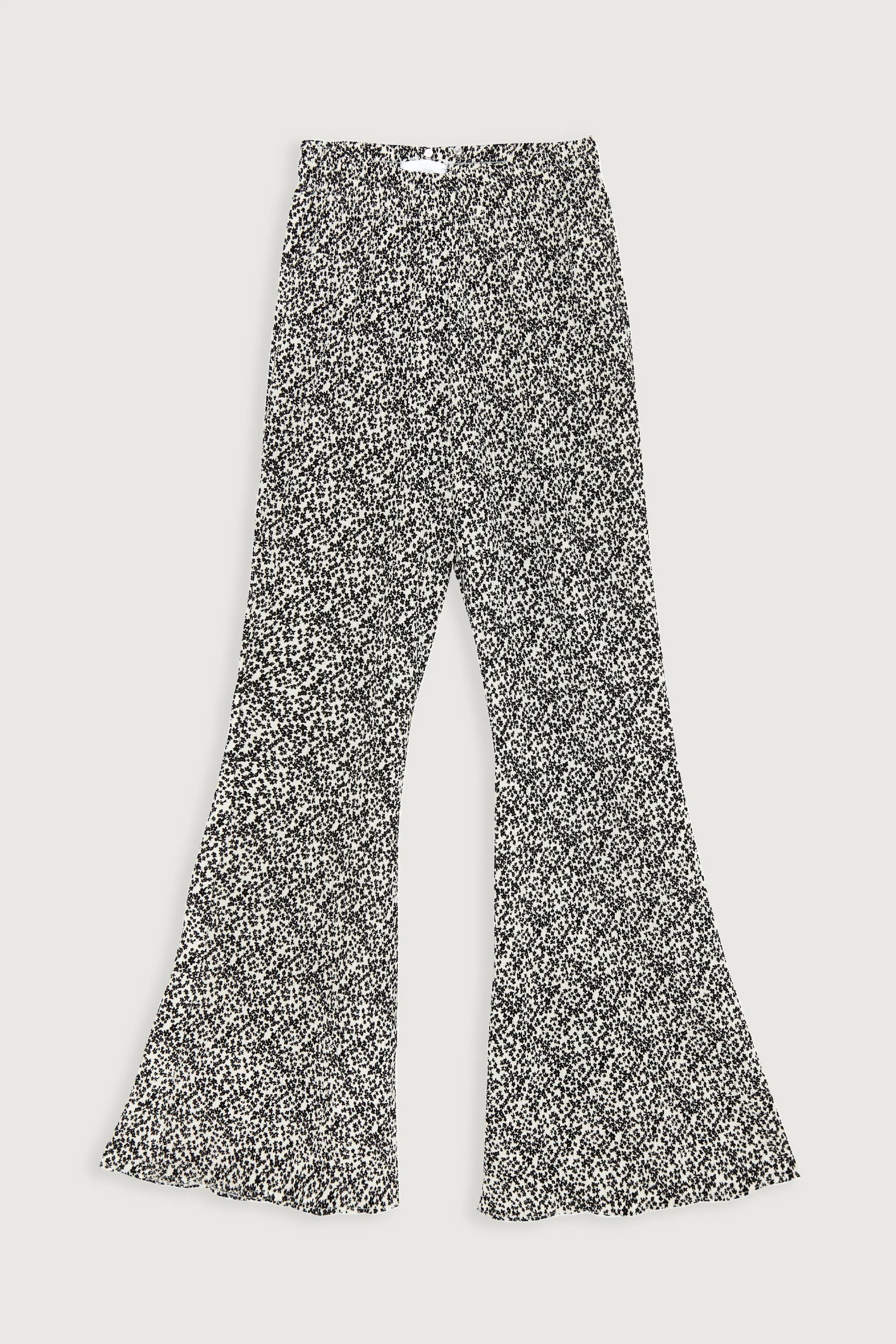 FLORAL PLEATED FLARED PANT