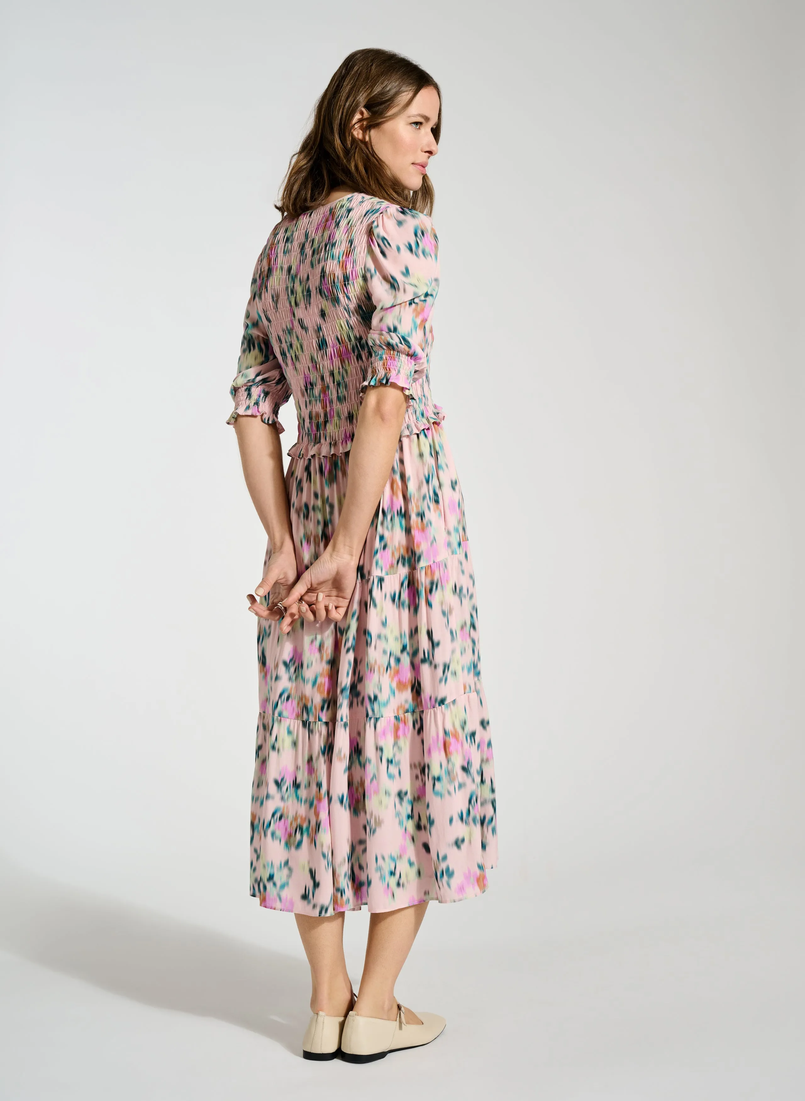 Florence Smocked Cuff Midi Dress