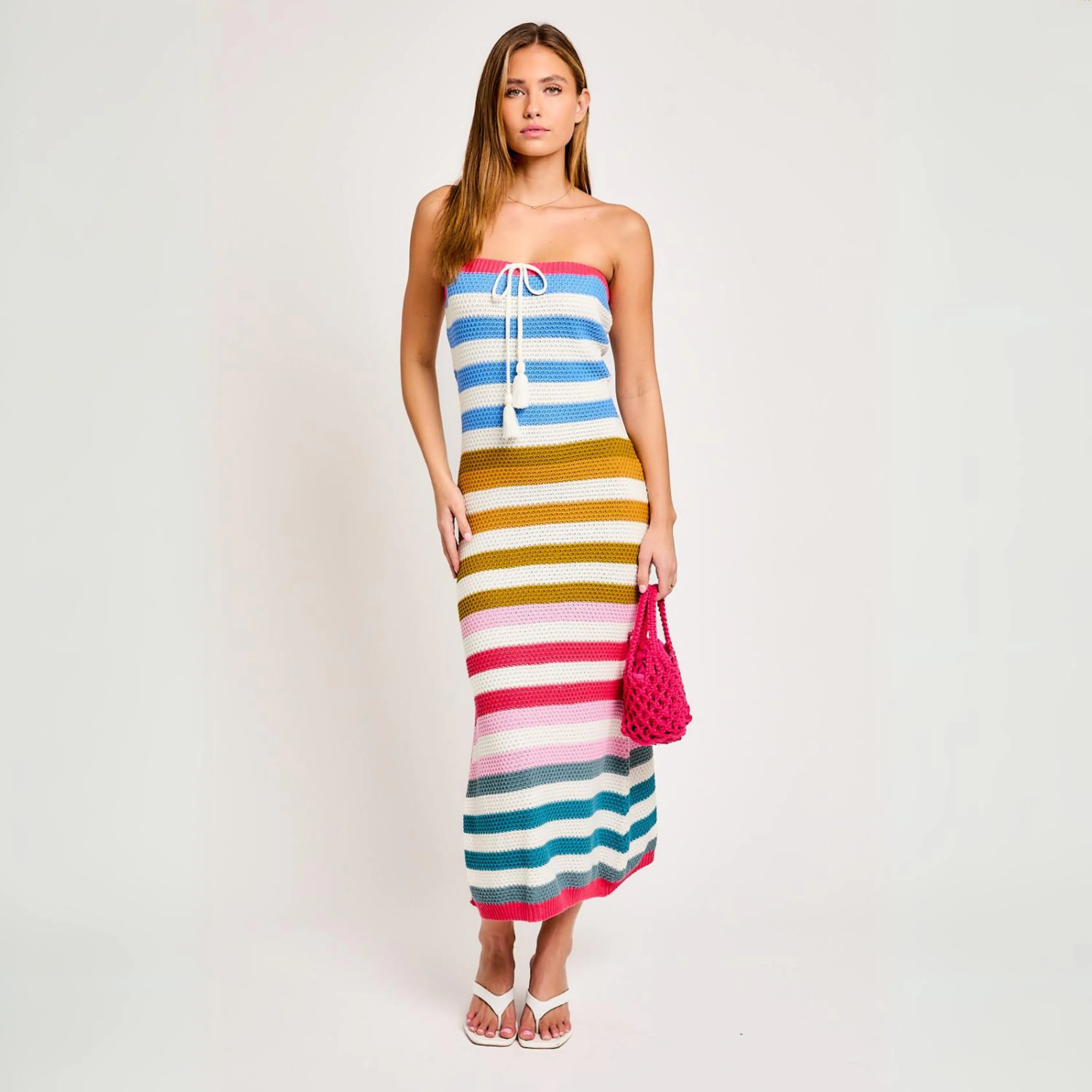 fruit stripe knit dress