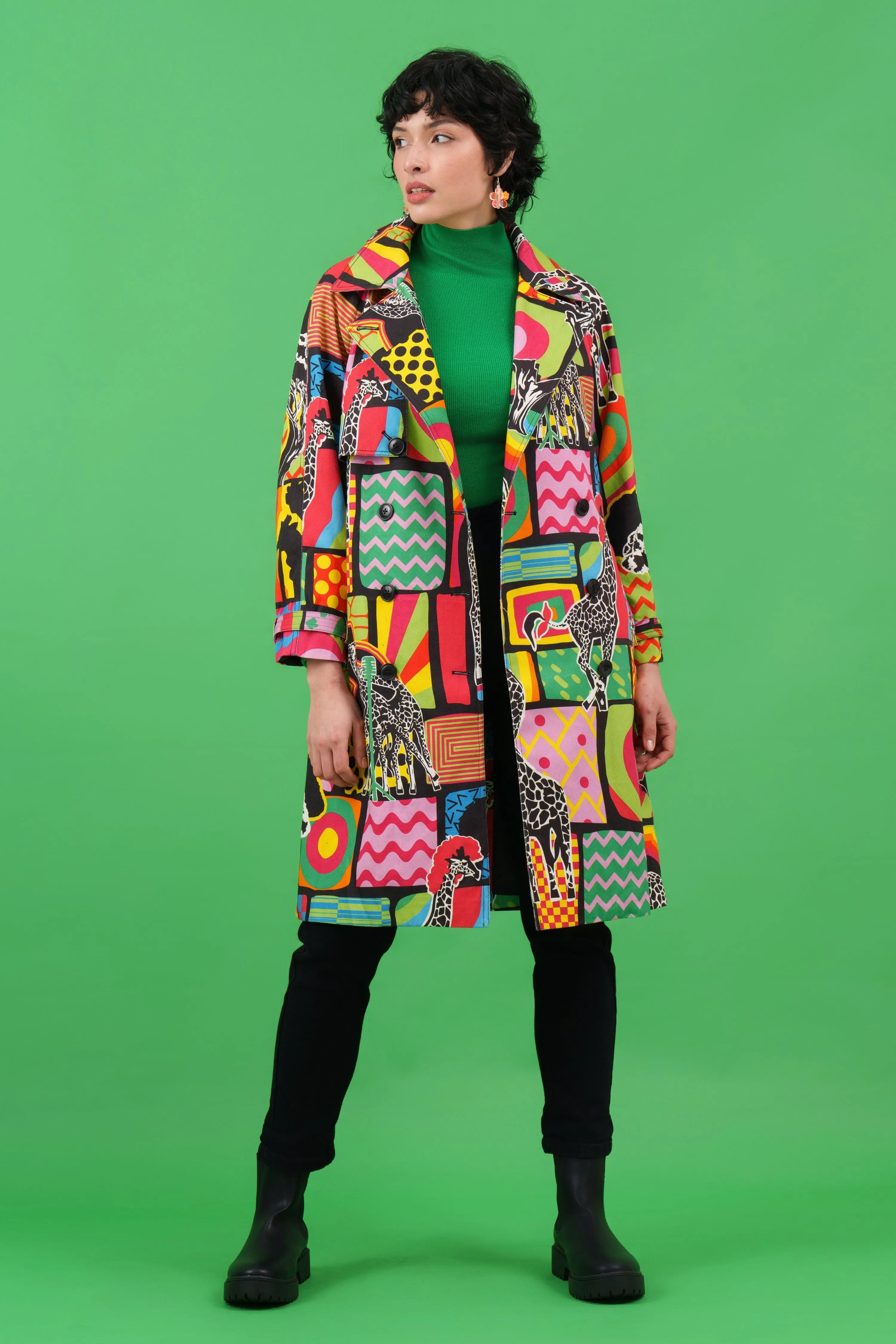 Giraffe-Topia Trench Coat