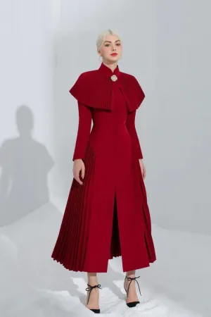 High end  elegant sophisticated Side Pleated Trench Coat - Kiona