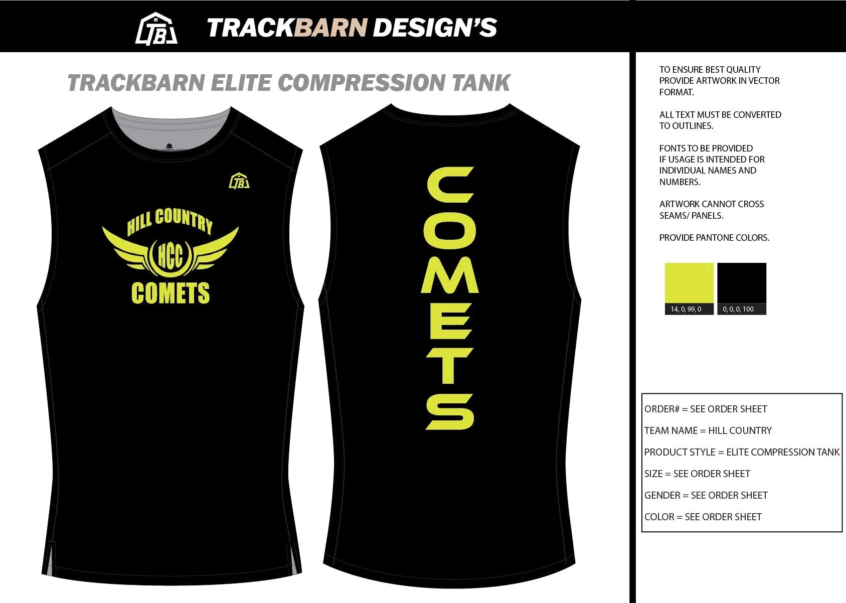 Hill-Country-Comets Mens Track Compression Tank ***UNIFORM